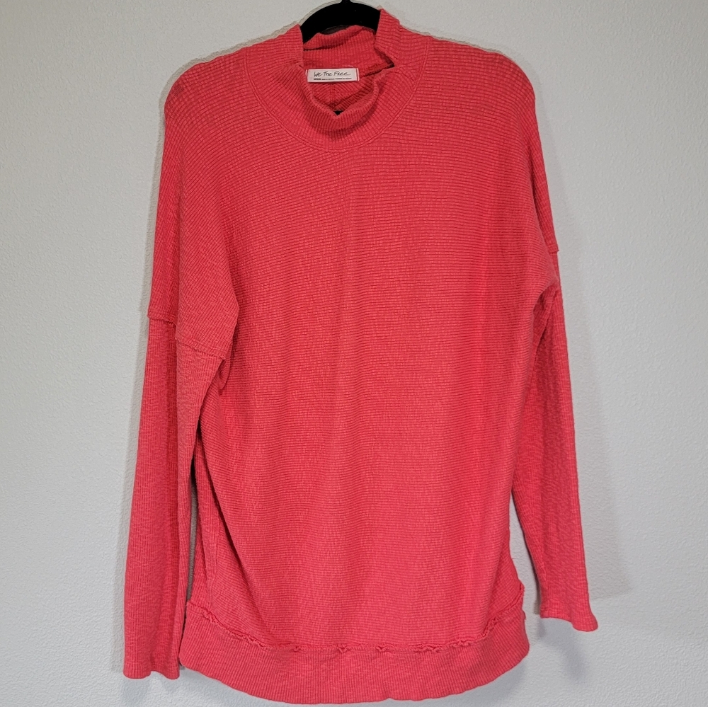 We the free oversized ribbed tunic Coral color